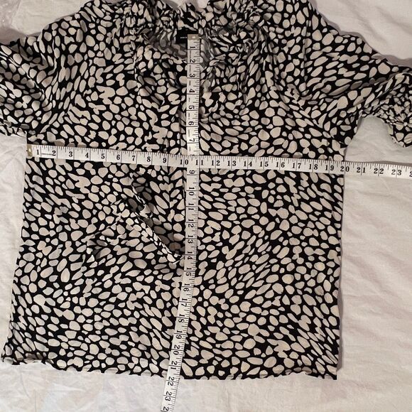 Who What Wear black white print top blouse xs - Picture 4 of 6